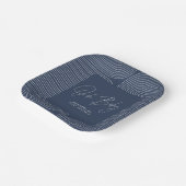 Babydusche moderne marineblaue, elegante geometris pappteller (Gewinkelt)