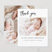 Babydusche Moderne Minimalistisch Dankeschön Karte (Vorne/Hinten)