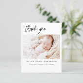 Babydusche Moderne Minimalistisch Dankeschön Karte (Stehend Vorderseite)