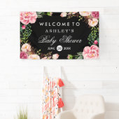 Babydusche Moderne Romantische Rose Blumenrap Banner (Insitu)