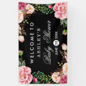 Babydusche Moderne Romantische Rose Blumenrap Banner (Vertikal)