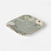 Babydusche moderne rustikale Pampas-Rasenpflanzen Pappteller (Gewinkelt)