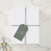 Babydusche Moderne Script Sage Fvor Tag Geschenkanhänger (Mit Garn)