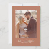 Babydusche Moderne Terracotta Elegantes Foto Einladung (Rückseite)