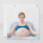 Babydusche Moderner Spaß Bereit zum Pop Foto Einladung (Rückseite)