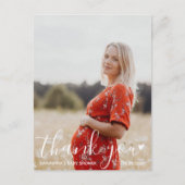 Babydusche Modernes Drehbuch Danke Foto Postkarte (Vorderseite)