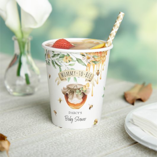 Babydusche "Mommy-to-Bee" Pappbecher (In Situ)