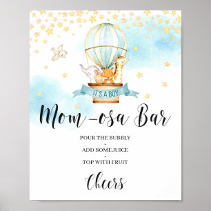 Babydusche Momosa Bar signieren Heißluftballon Poster