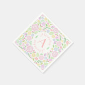 Babydusche Monogram Floral Paper Napkin Serviette (Ecke)