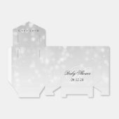 Babydusche Monogram Silver Bokeh Sparkle Lights Geschenkschachtel (Ungefaltet)