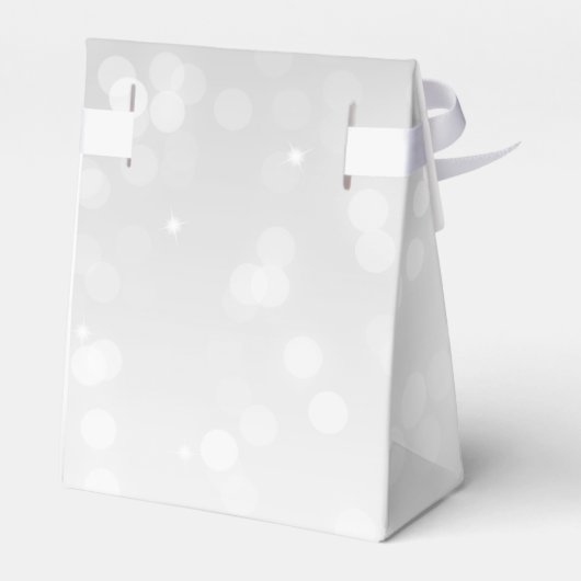 Babydusche Monogram Silver Bokeh Sparkle Lights Geschenkschachtel (Rückseite)