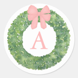 Babydusche Monogram Umschlag Aufklebers Baby Pink  Runder Aufkleber