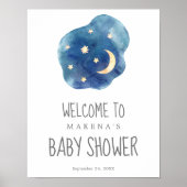 Babydusche "Moon and Stars" Willkommenspender Poster (Vorne)