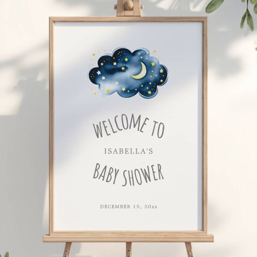 Babydusche "Moon and Stars" Willkommenspender Poster