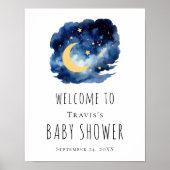 Babydusche Moon & Stars Begrüßungszeichen Poster (Vorne)