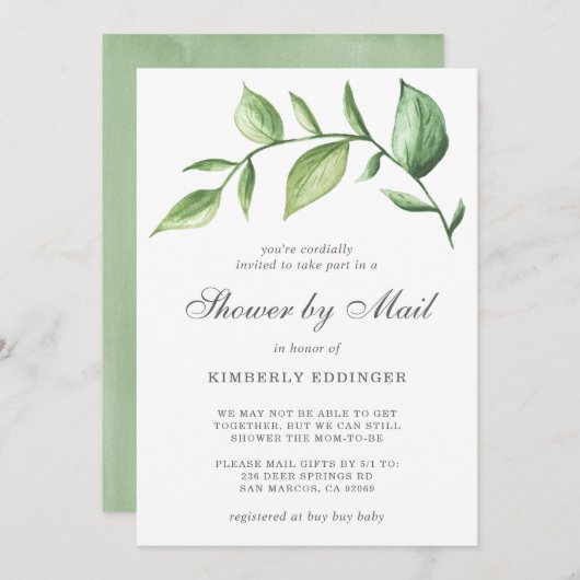 Babydusche nach Mail Geschlecht neutrale rustikale Einladung (Vorne/Hinten)