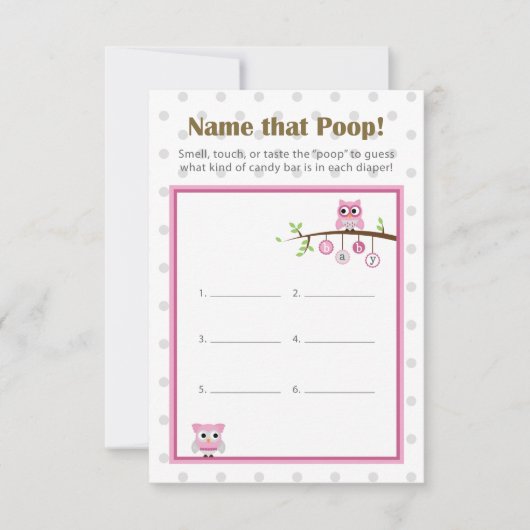 Babydusche "Name das Gekackt!" Spiel Einladung (Vorderseite)