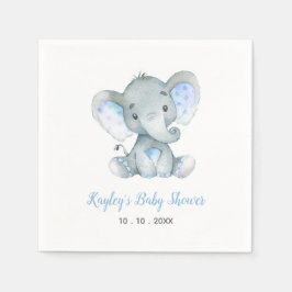 Babydusche Napkin (Blauer Elefant für Jungen) Serviette