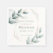 Babydusche Napkins |Grayed Jade Green Botanical Serviette (Vorderseite)