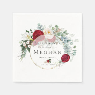 Babydusche Napkins   Lebhafte Red Peony Bouquet Serviette