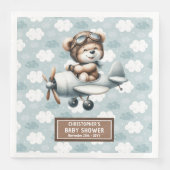 Babydusche Napkins Teddy Bear Pilot Party Dekorati Serviette (Vorderseite)