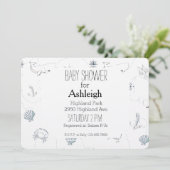 Babydusche Nautic Beach Einladung (Stehend Vorderseite)