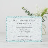 Babydusche Nautic Blue Fish Einladung (Stehend Vorderseite)