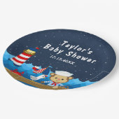 Babydusche Nautic Boy Monkey Red and Navy Pappteller (Schrägansicht)