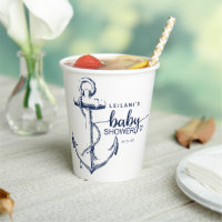 Babydusche Nautical Anchor Paper Cups