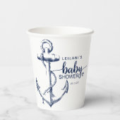 Babydusche Nautical Anchor Paper Cups Pappbecher (Rückseite)