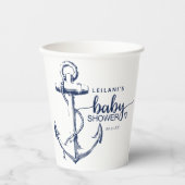 Babydusche Nautical Anchor Paper Cups Pappbecher (Vorderseite)
