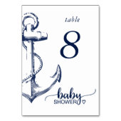 Babydusche Nautical Anchor Tischnummer (Vorderseite)