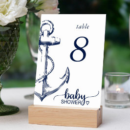 Babydusche Nautical Anchor Tischnummer
