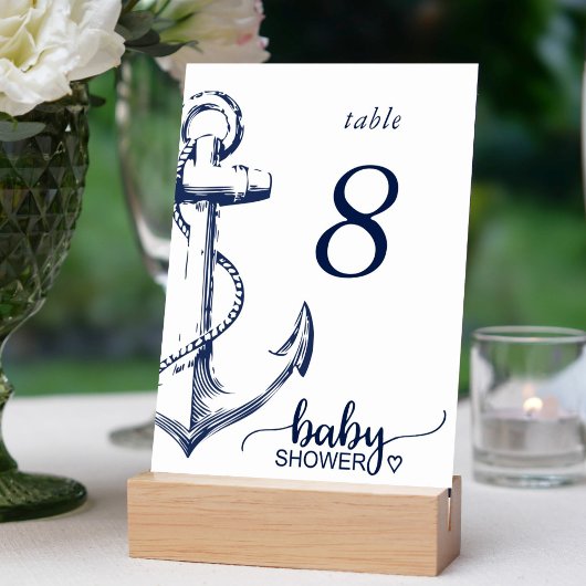 Babydusche Nautical Anchor Tischnummer