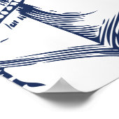 Babydusche Nautical Anchor Willkommensweiß Poster (Ecke)