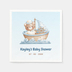Babydusche Nautical Bear Boy 1. Geburtstag Napkins Serviette