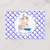 Babydusche Nautical Boys Niedlich Sailor Blue Begleitkarte (Rückseite)