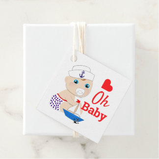 Babydusche Nautical Boys Niedlich Sailor Blue Geschenkanhänger