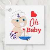Babydusche Nautical Boys Niedlich Sailor Blue Geschenkanhänger (Vorderseite)