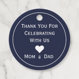 Babydusche Navy und White Geschenkanhänger