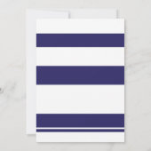 Babydusche Navy & White Stripe Party Chic Einladun Einladung (Rückseite)