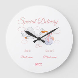 Babydusche, neues Geborenes Geschenk - Individuell Große Wanduhr