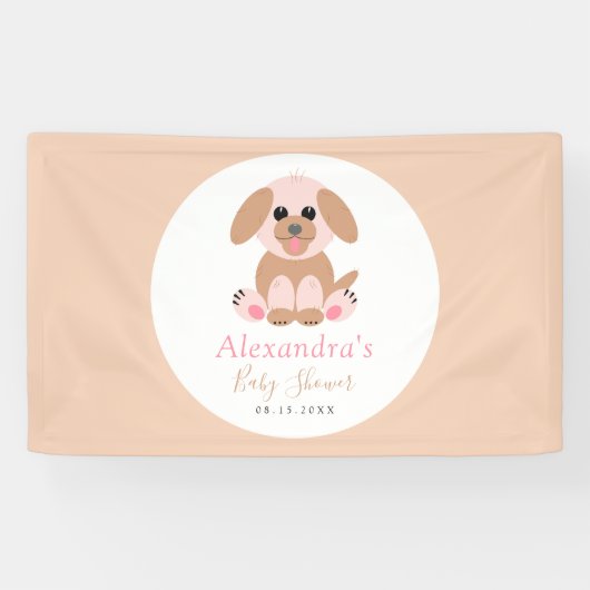 Babydusche Neutrale Personalisierte Welpenpflege Banner (Horizontal)