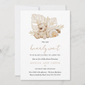 Babydusche neutraler Boho wir können frühzeitig ab Einladung (Vorderseite)