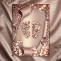 Babydusche New Girl Boy Feet Glam Rose Gold 3D