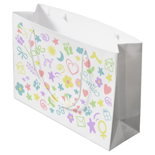 Babydusche Niedlich Baby Girl Geschenktasche Große Geschenktüte (Rückseite Schrägansicht)