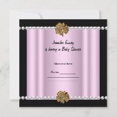 Babydusche Niedlich Baby Girl Pink Leopard Bow Einladung (Rückseite)