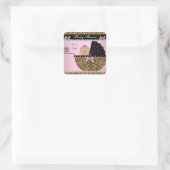 Babydusche Niedlich Baby Girl Pink Leopard Quadratischer Aufkleber (Tasche)