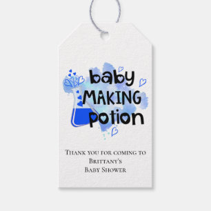 Babydusche Niedlich Baby Maaking Potion Blue Viele Geschenkanhänger
