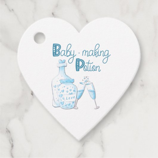 Babydusche Niedlich Blue Baby Maaking Pose Geschenkanhänger (Vorderseite)
